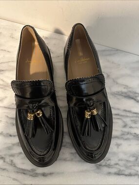 Sam Edelman - Meela Tassel Loafer in Black platform rubber lug sole size 7.5M